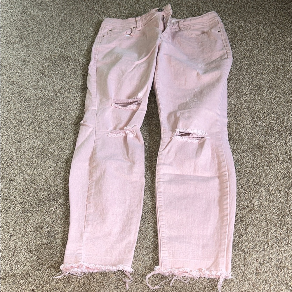 Inc skinny leg Pink Distressed Women Jeans size 6 EUC